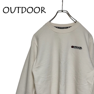 *OUTDOOR outdoor sweat / sweatshirt . Logo embroidery white M size thin 