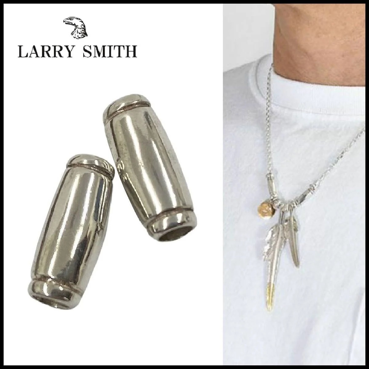 レッド系 ギャラ付 LARRY SMITH FEATHER 18K POINT L - 通販