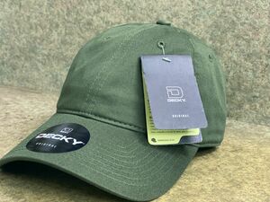 USA正規品 DECKY ディッキー DADCAP ローキャップ 帽子 オリーブ OLIVE カーキ サイズ調節可能 ストラップバック 綿100% ビンテージ 無地