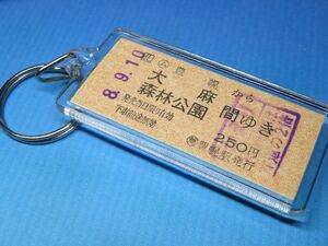 #1333／豊幌→大麻・森林公園／函館本線／平成8年9月10日／本物のB型硬券（乗車券）キーホルダー／2312