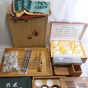 中国茶道具セット 茶器 湯呑 茶具 茶道 祥和茶具 旅行茶具 茗匠 など ほとんどは未使用品 0123の画像1