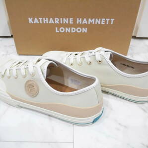 【新品未使用箱付】KATHARINE HAMNETT LONDON キャサリン ハムネット ロンドン スニーカー サイズM (約25.0㎝) シューズ 靴 ホワイト 31668の画像4