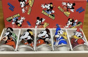 【未使用】ディズニー レトログラス コップ クラシックタンブラー Disney ミッキーミニー ドナルドデイジー グーフィー K.ONISHI