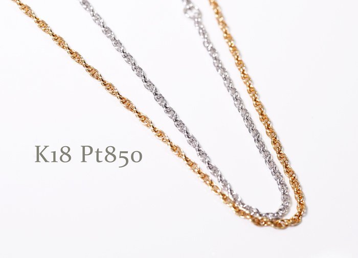 ポケットいっぱい k18.pt850コンビネックレス 3.2グラム | www