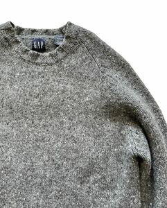 GAP Old cap nep wool knitted M gray sweater 