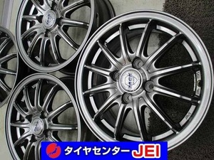 14インチ ザックJP-812 100 5.5J+47 コンパクトカーに 中古アルミホイール【4本セット】送料無料(A14-4168）