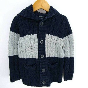 ベビーギャップ ニットカーディガン パーカー 上着 ボーダー 男の子用 95サイズ ネイビー キッズ 子供服 baby gap