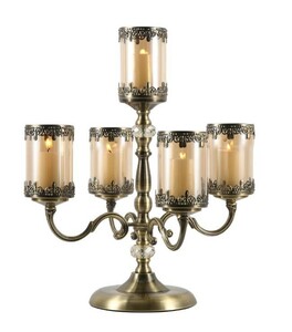  candle holder glass. holder European antique manner (5 piece type, bronze )