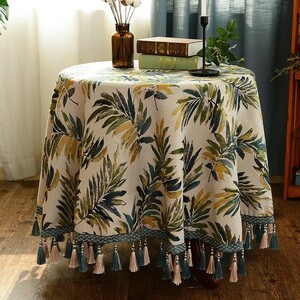  tablecloth ... leaf leaf pattern Nankoku manner gorgeous ta with a self-starter round shape ( large, 140cm)