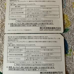 JR東日本 割引乗車券ホテル等の割引券 2枚 送料無料の画像2