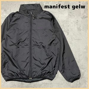 manifest gelw マニフェスト ナイロンジャケット ナイロンジャンパー 刺繍ロゴ フードジャケット フーディー フルジップ 玉FL2222