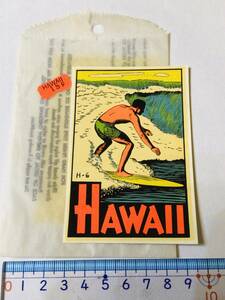 ★1960年代・当時物・デッドストック★Hawaii・サーファー★スライドマーク★未使用品・送料込み★O