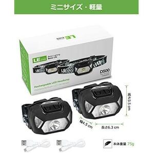 ヘッドライト 充電式 USB ledヘッドライト 高輝度 LED ヘッドランプ 2個セット 【集光・散光切替/ 明るさ300ルーメン/ 実用点灯4～30時間/の画像7