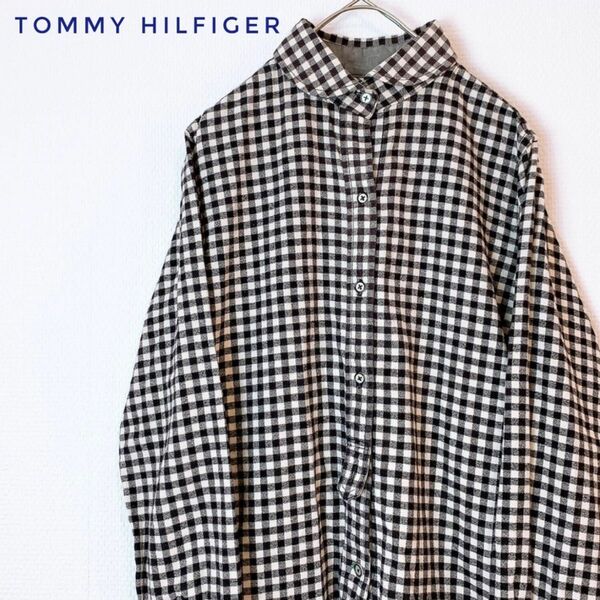 TOMMY HILFIGER トミーヒルフィガー　シャツ　長袖　チェック柄　ブラック　L