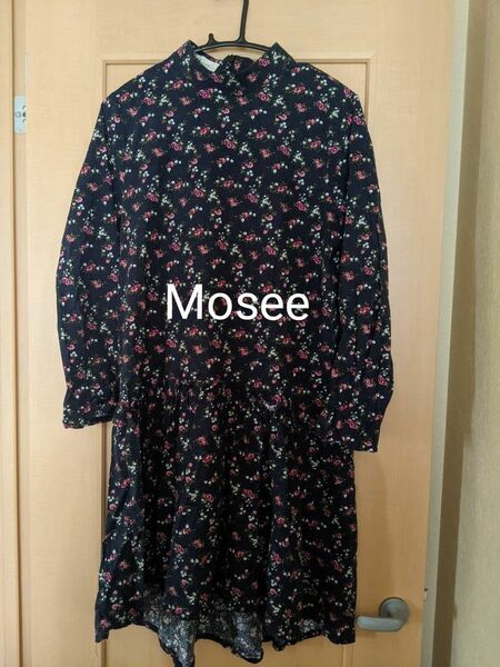 お値下げしました☆【Mosee】花柄ワンピースチュニック　ネイビー　レディース