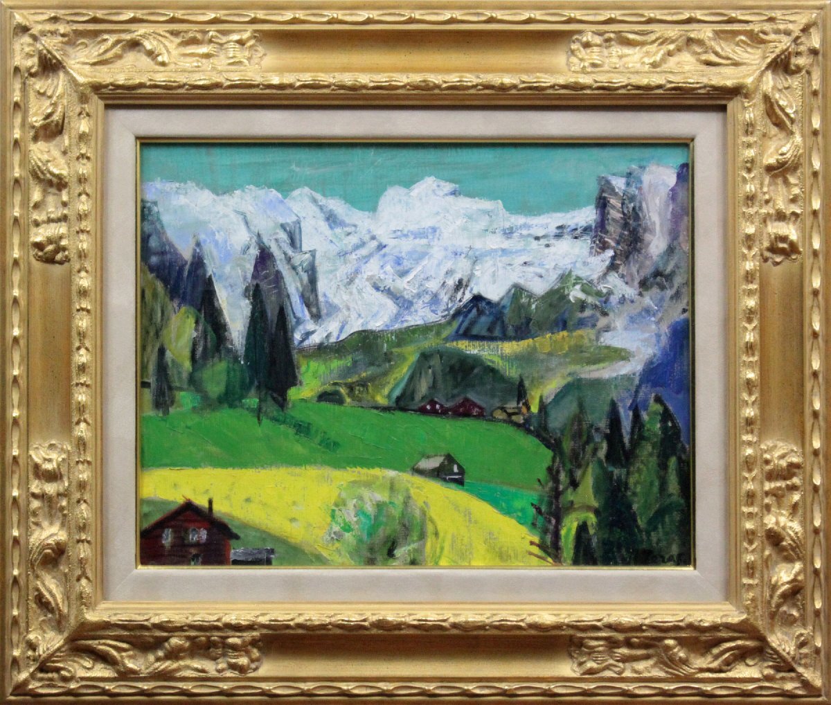 Ryuichi Terashima Wengen (Suiza) Pintura al óleo [Auténtica garantizada] Pintura - Galería Hokkaido, Cuadro, Pintura al óleo, Naturaleza, Pintura de paisaje