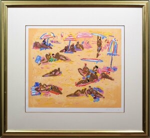 Art hand Auction ケン･ドーン『ビーチ』リトグラフ【真作保証】絵画 - 北海道画廊, 美術品, 版画, 石版画, リトグラフ