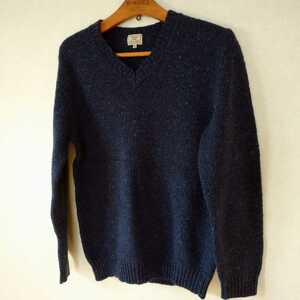  United Arrows V neck sweater navy blue nepL