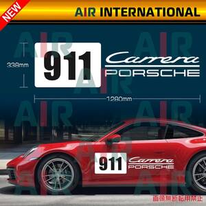 ☆’23【AIR int'l製品】　PORSCHE 『911 Carrera』 サイド ダカールタイプ　デカール ステッカー　1枚（911 カレラ）