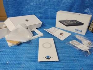 [値下げ] ★2000円即決! upbf 美品 ワイヤレス充電非対応のiPhoneを置くだけチャージャー＆パワーバンクセット WIRELCH7 4000mah Qi