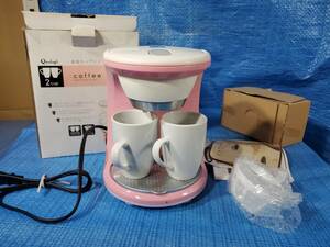 ★1000円即決! upca 未使用 ドウシシャ ２カップ コーヒーメーカー ピンク coffee maker DCM-1101