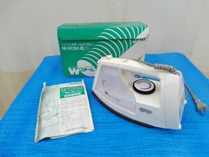 [値下げ] ★300円即決！レトロ家電 National スチームアイロン 白 NI-SC60 レトロポップ 昭和レトロ 箱説明書付き 通電確認済み up