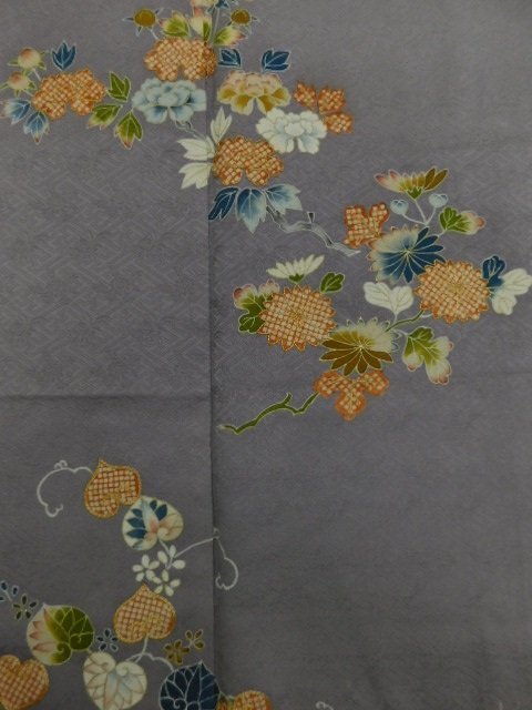 [Ракуфу] P21412 Красивая ручная роспись Юзена в гостях у кимоно на подкладке k, Женское кимоно, кимоно, Платье для посещения, Готовый