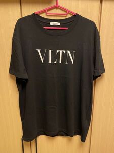 正規 19SS VALENTINO ヴァレンティノ 白 VLTN クルーネック Tシャツ 黒 M QV3MG10V3LE