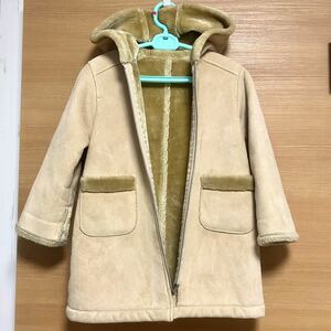  Comme Ca Ism / Comme Ca / mouton manner / coat / mouton coat /100cm/ outer / jacket / boa / fur / child / child / beige / tea color / pretty / beautiful goods 