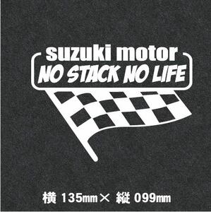 No.179【送料無料】四輪駆動カッティングステッカー！【フラッグ　suzukimotor】白文字　四駆　デカール　世田谷ベース