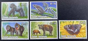 クック諸島 1993年発行 動物 蝶 切手 未使用 NH