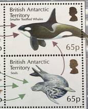 イギリス 領 南極地域 2014年発行 ペンギン トリ 魚 シャチ クジラ 動物 海の生物 切手 未使用 NH_画像4