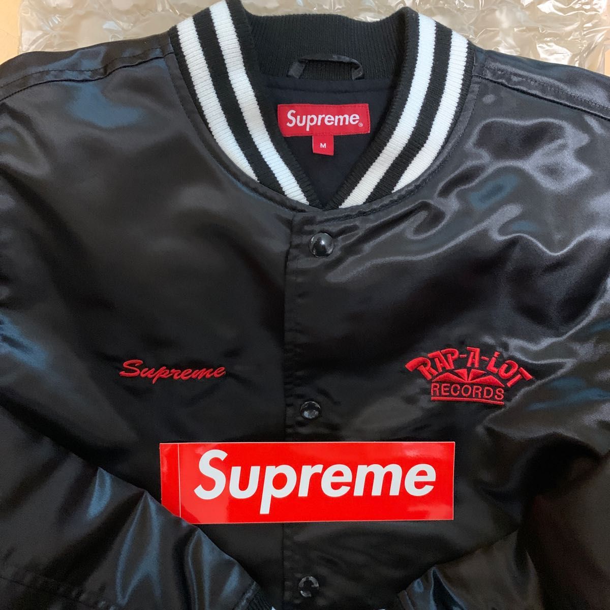 シュプリーム ミカエル柄フリースブルゾン L 試着のみ美品 黒 supreme-