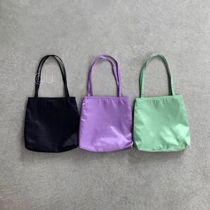 サテンカラーバッグ 紫 パープル 春色 ピンク トートバッグ ショルダーバッグ サブバッグ ミニバッグ 可愛い 色物