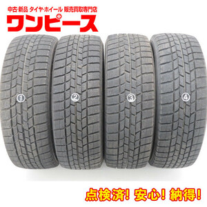 中古タイヤ 4本セット 185/60R14 82Q 14インチ グッドイヤー ICE NAVI6 冬 スタッドレス ポロ 送料無料（沖縄、離島除く）a15665