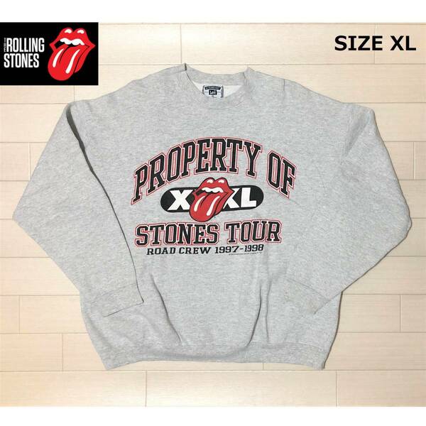 90's THE ROLLING STONES TOUR SWEAT 90年代 ザ ローリング ストーンズ ツアー スウェット サイズXL グレー RODE CROW スタッフ用 非売品