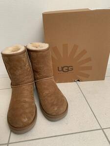 ◆送料込み◆ UGG アグ　オーストラリア クラシックショートブーツ　チェスナット ムートンブーツ 8（ 24、5cm）限定　レオパード