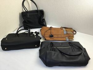 トートバッグ　4点セット　コムサ　Pres de moi など　レディース　黒　紺　デニム　茶　通学　書類　鞄