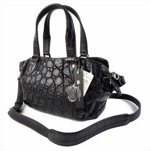  beautiful goods JRA tag attaching crocodile 2WAY shoulder bag black black COTOkoto pochette diagonal .. possibility bulkhead . handbag made in Japan 4479