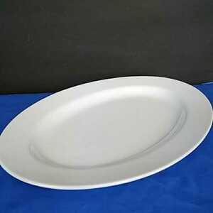 昭和レトロ■カレー皿 シンプルな白の楕円プレート 31.5cm 