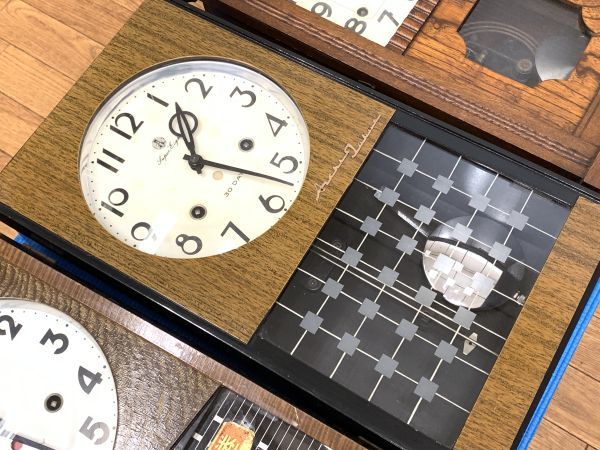 グランドセールアンティーク/コレクション精工舎 他 古い振り子時計 4点まとめてセット Sマーク レトロ SEIKO