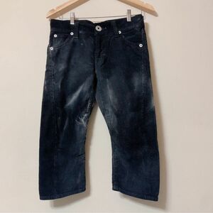 美品　ロデオクラウン　コーデュロイパンツ Levi''s ブラックパンツ USA製　ビンテージ加工　7部丈