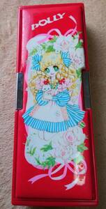 * Showa Retro POLLY young lady ( white ) pen case writing brush box /......[ktsuwa made : made in Japan : unused ]