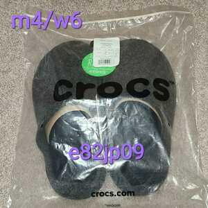 crocs M4 W6 男女兼用【新品】本物 クロックス バヤ スリッパ BAYA SLIPPER 黒 定価3,850円 タグ付き ロゴ入り 保存袋付き 正規品 