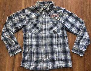 Wrangler western shirt 150 size * check pattern kau Boy Wrangler American Casual *D12