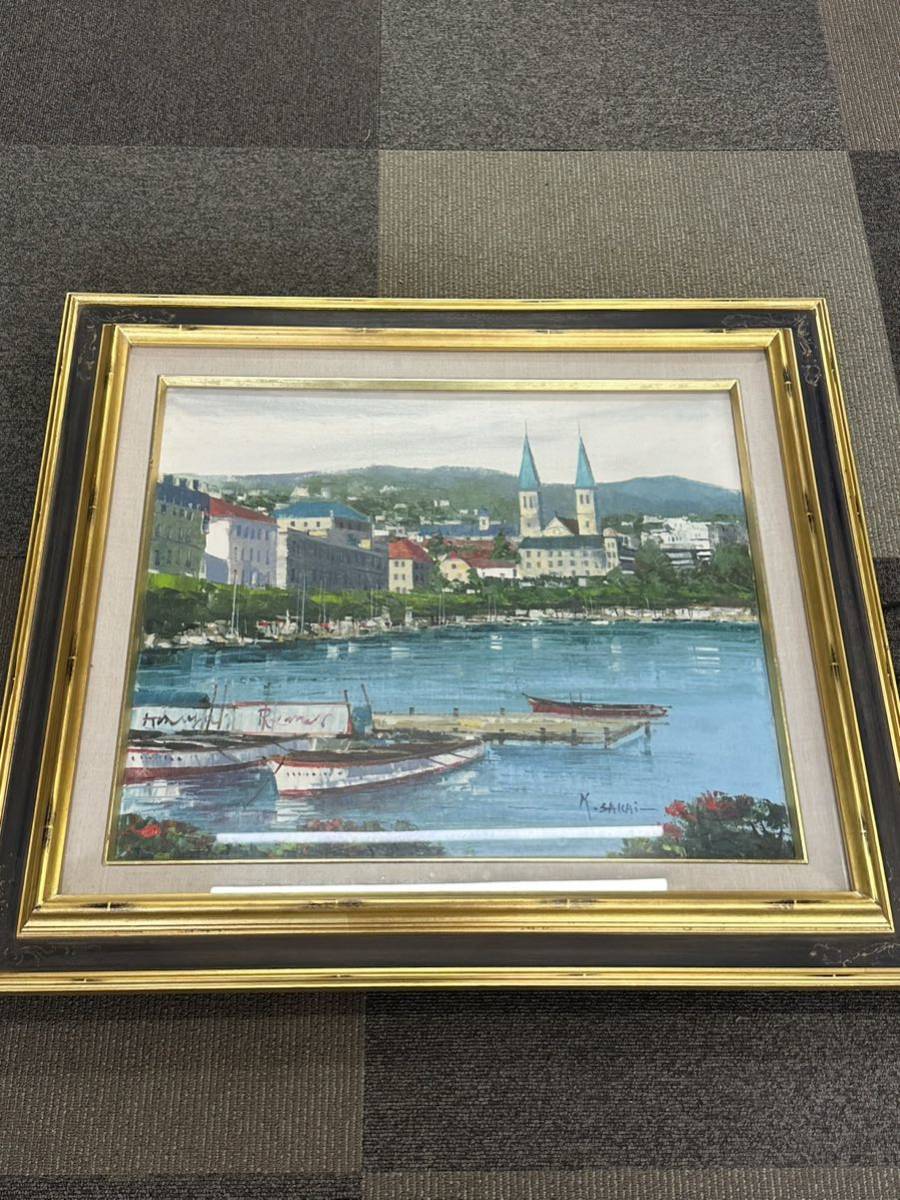 新品?正規品 油絵 酒井健吉「モナコ」風景画 額縁入り - savsign.org