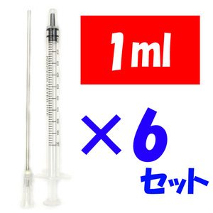 補充インク用 シリンジ 注射器 プリンター 1ml 針付き 6セット 化粧水 香水 詰め替え 実験 工作