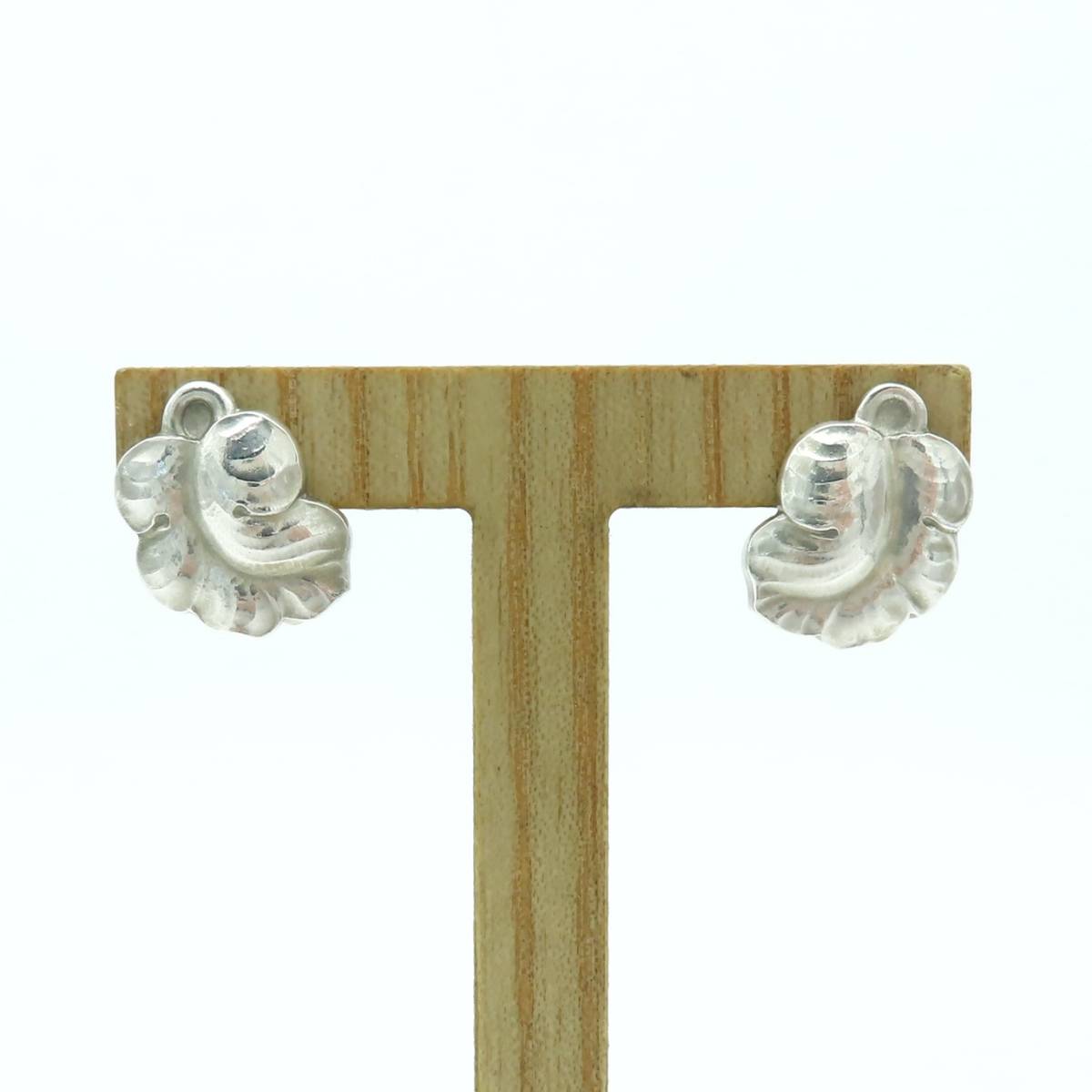 【送料無料】 希少 美品 GEORG JENSEN ジョージ ジェンセン リーフ シルバー イヤリング 50B SV925 HA3