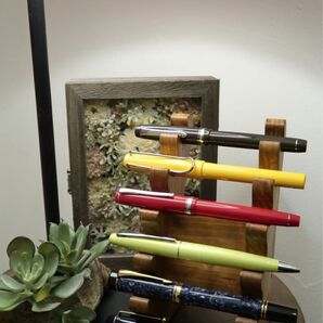 木製 万年筆 置き ボールペン ガラスペン ラック ディスプレイ スタンド ハンドメイド アンティーク ビンテージ 58pine