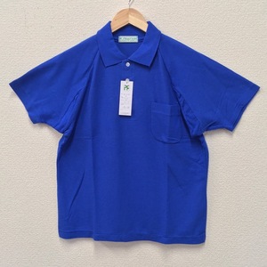 (在庫処分) Plum Field 半袖 ポロシャツ サイズS /青/ブルー/日本製/ポケット付き/ユニフォーム/作業服/作業服/スポーツウェア